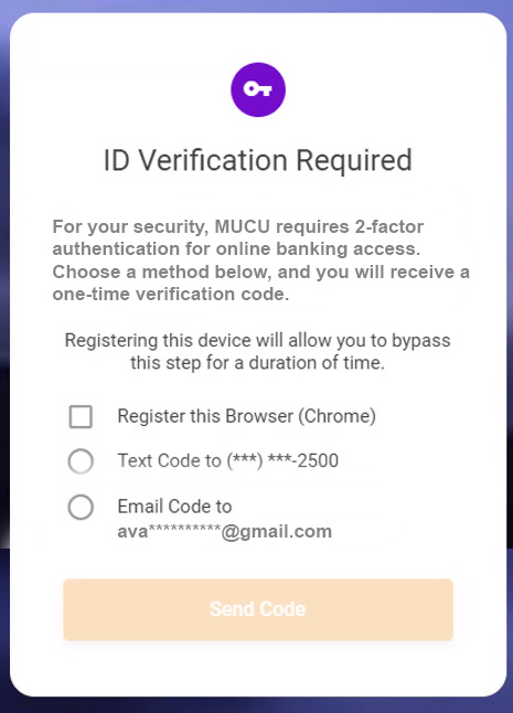 Verification code screenshot for online banking pt1