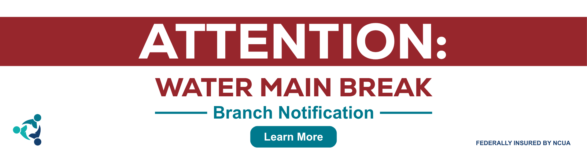 Attention banner: Water Main Break 5.11.26 - homepage