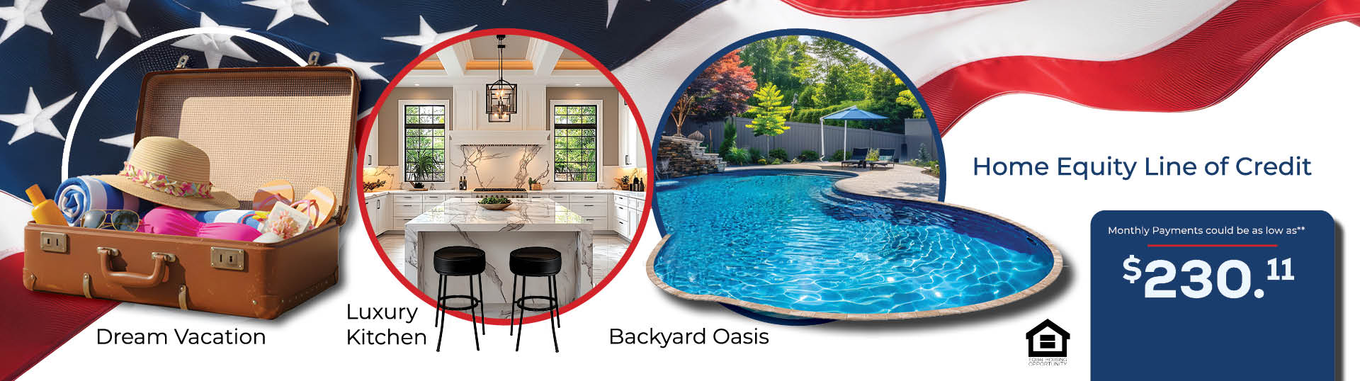 Home Equity Line of Credit (HELOC) from Michigan United Credit Union for home renovations, backyard projects, dream vacations, and other major expenses.