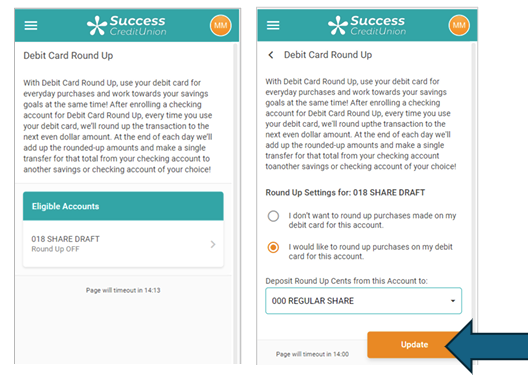 Enroll in Debit Card Round Up
