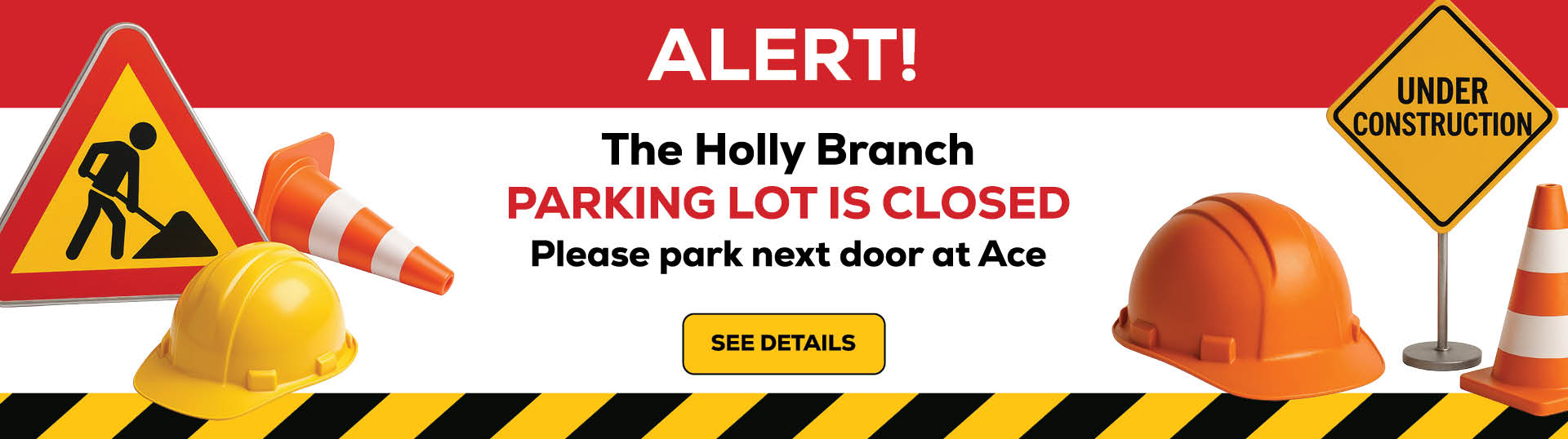 Holly Branch Parking Lot - Parking Lot is Closed